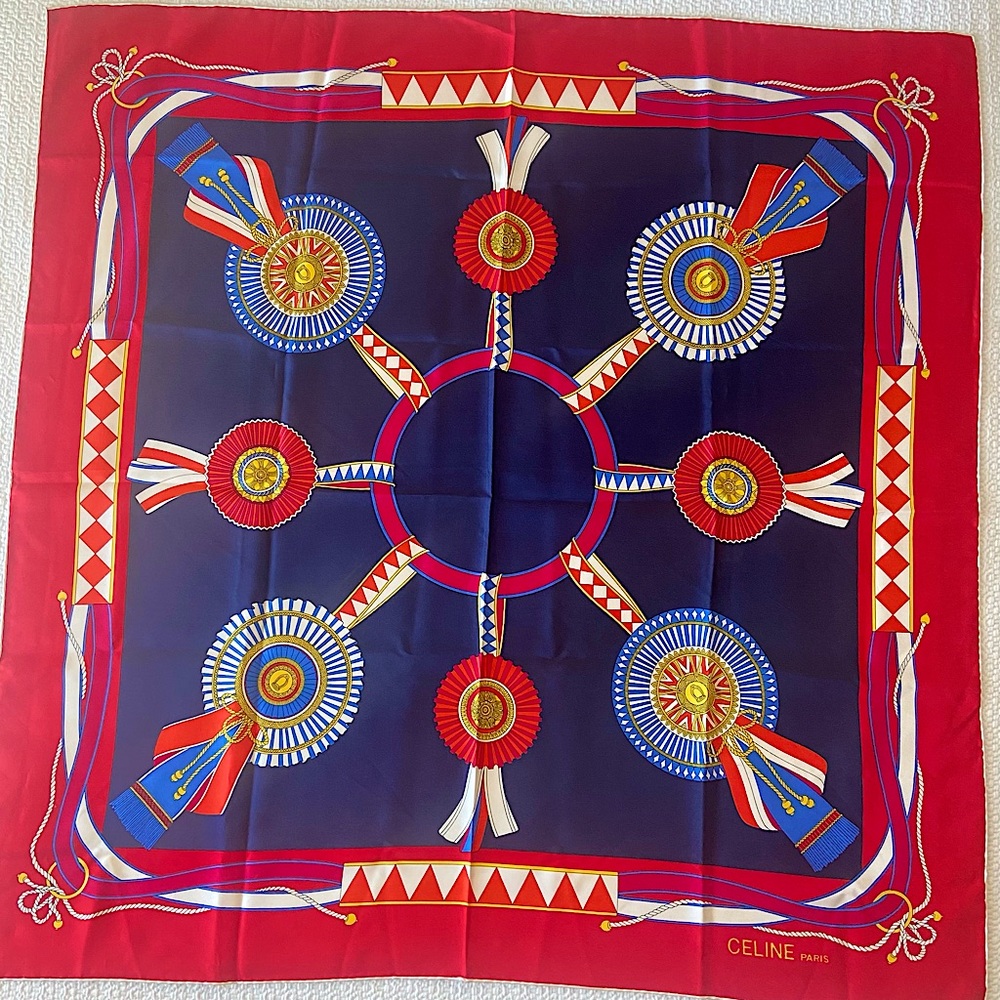 Authentic CELINE Silk Scarf Vintage